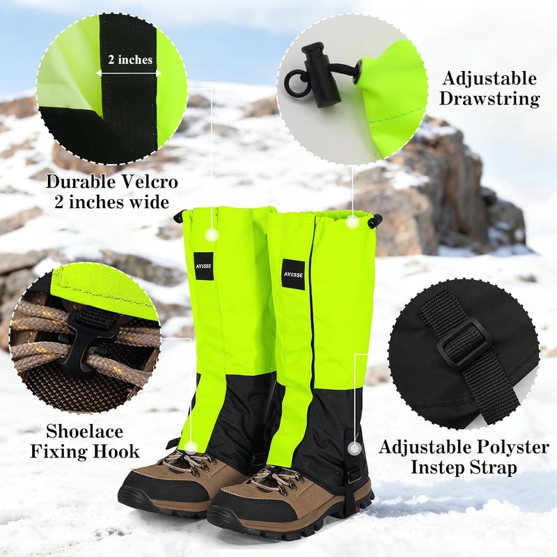 yuuzue Waterproof Adjustable Hiking Gaiters for Men and Women, Snow Boots-Gaiters for Hiking in Hunting Sand Mud Mountain Climbing Snowshoeing - Image 3